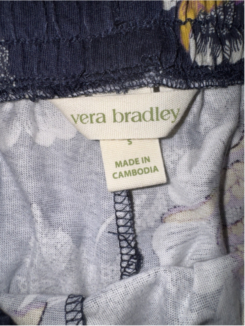 Vera Bradley Women's Small Pajama Set Blue Cotton Loungewear Cozy Maximalist - Picture 13 of 16